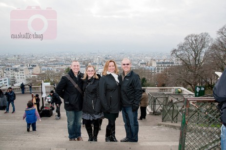The 4 of us at the top of Montmartre, on the steps to Sacre Coeur